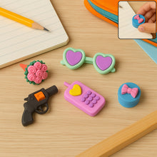 Fancy Colorful Eraser Set for Kids Parties & School (1 Set, Mixed Design)