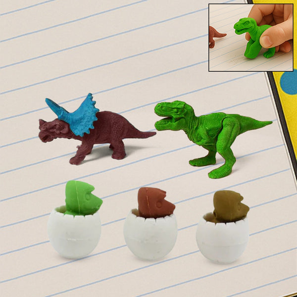Dinosaur & Egg Shaped 3D Puzzle Erasers  Fun Mini Erasers for Kids (5 Pcs Set)