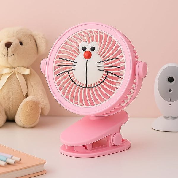 USB Portable Mini Desk Fan with Light Personal Table Fan (1 Pc)