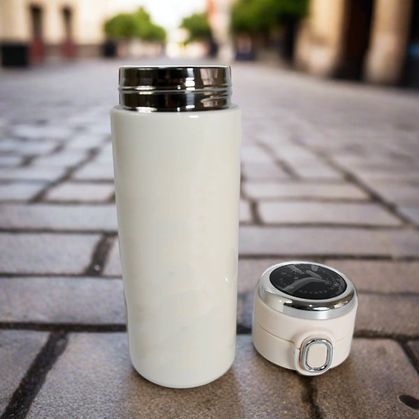 Smart Vacuum Insulated Water Bottle with LED Temperature Display (Mix Color & Design / 420 ML)