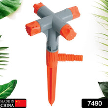 360° Rotating Garden Sprinkler  Adjustable 4-Arm Lawn Water Sprayer