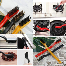3 Pc Mini Wire Brush Set Brass Nylon Stainless Steel Bristles Household Cleaning Brush (3 Pcs Set)
