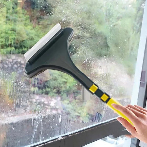 2-in-1 Mesh Cleaning Brush & Wiper with Extended Handle  Window Cleaner (1 Pc)