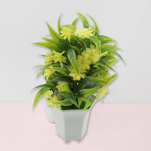Artificial Flower Plant with Cute Pot  Tabletop Decor for Home & Office (1 Pc)