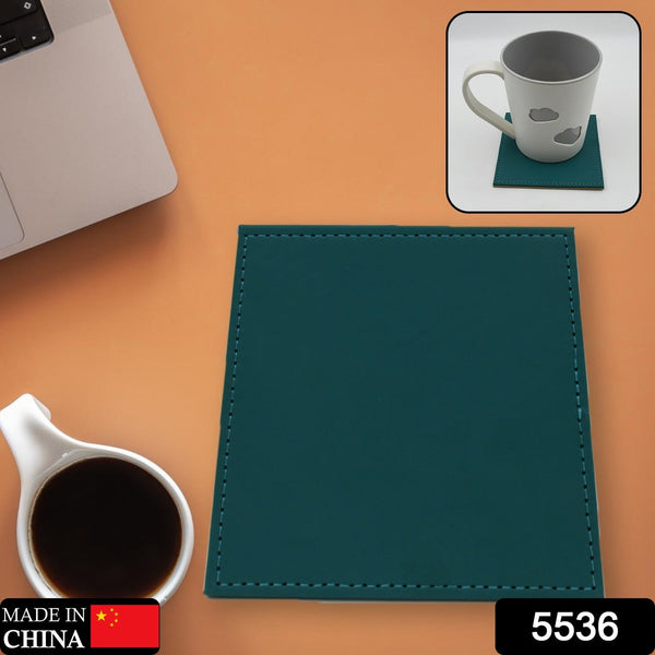 Square Leather Tea Coaster  Durable Dining Table Accessory (1 Pc)