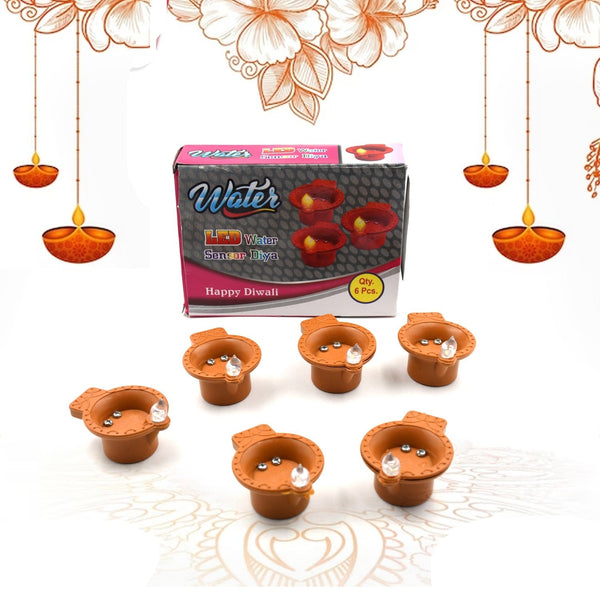 Water Sensor Diyas for Diwali Decoration (6Pc Set)