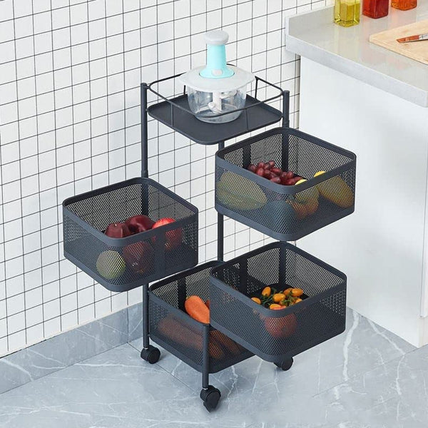Metal High Quality Kitchen Trolley Kitchen Organizer (4 Layer)