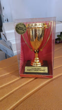 Golden Birthday Trophy “You Are Great Happy Birthday” Plastic Award with Base