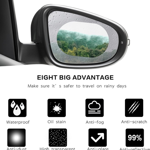 Anti-Fog & Anti-Scratch Rearview Mirror Film  HD Protective Sticker (1 Pc)
