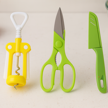 Multifunction Kitchen Tool Set  Stainless Steel & Plastic Knife and Scissors