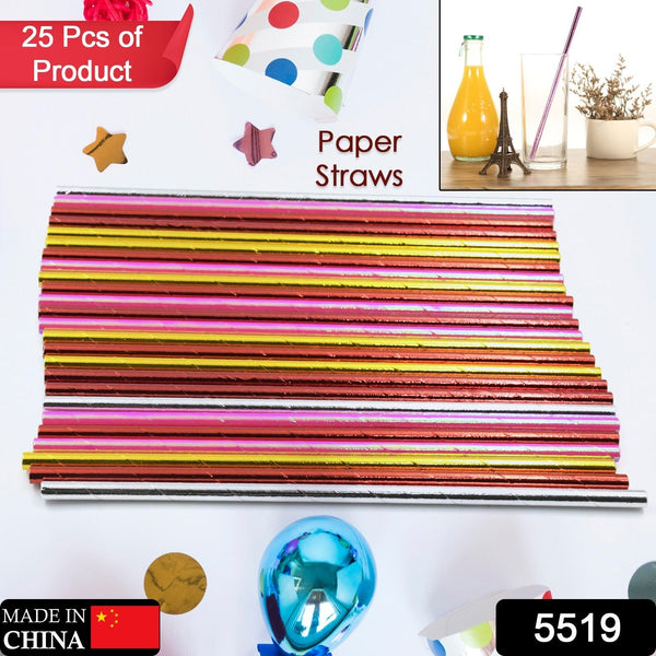 Home Paper Straws Durable & Eco-Friendly Colorful (25 Pcs Set)