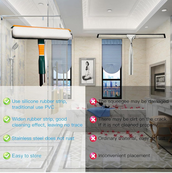 3-in-1 Glass Wiper  Multi-Surface Cleaner for Home & Office