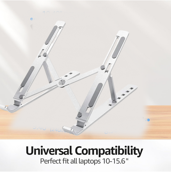 Metal Portable Laptop Stand  6-Angle Adjustable Riser for Laptops, Phones & Tablets