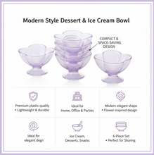 Modern Style Dessert & Ice Cream Bowl, Plastic (6 Pc)
