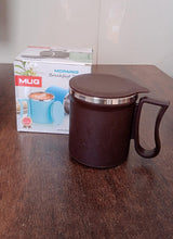 Coffee Mug with Lid & Handle  Plastic Covered Stainless Steel Mug (200 ML, Random Color)