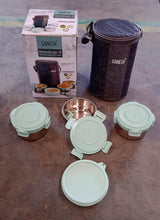 Ganesh 4 In 1 Tiffin Box-Lunch Box | 3 Stainless Steel Containers 300 Ml Approx & Plastic Salad Container 200 Ml Approx