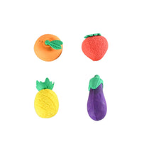 Mini Cute Veg & Fruit Erasers  3D Colorful Eraser Set for Kids (4 Pc)