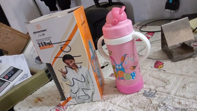 Stainless Steel Water Bottle With Handle & Straw For office / Gym / School (350 Ml)