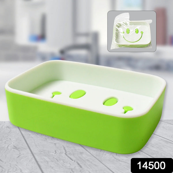 Portable Travel Soap Dish Box  Cute Cartoon Smile Face Draining Container