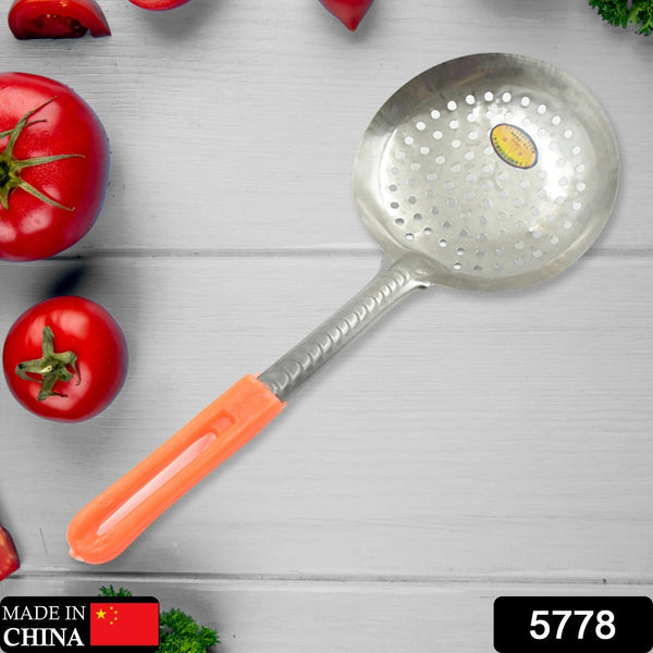 Colander Spoon, Non Slip Hand Polished Thickened Hot Pot Spoon for Kitchen for Restaurant (35 Cm)