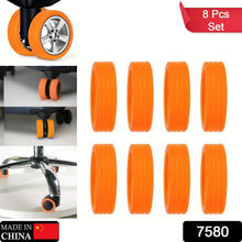 Silicone Luggage Wheel Covers  Noise Reduction & Protection (8 Pcs)