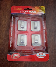 Self- Adhesive Hooks, Heavy Duty Wall Hooks Hangers Stainless Steel Waterproof Sticky Hooks