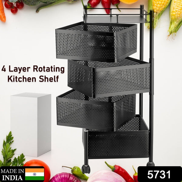 Metal High Quality Kitchen Trolley Kitchen Organizer (4 Layer)