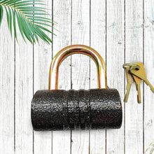 Heavy-Duty Iron Padlock  82mm Black with Brass Core & 5 Keys, Waterproof