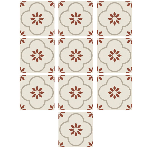 Peel and Stick Floor Tiles Kitchen (8x8 Inch / 10 Pcs Set)
