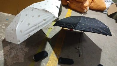 3-Fold Cute Umbrella  Sun & Rain Protection, UV Shield (1 Pc / With Zip Case)