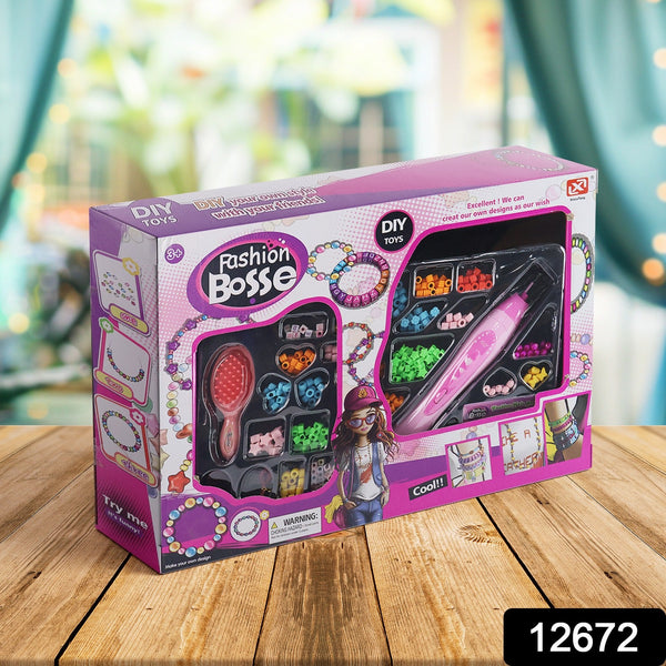 Hair Styling Clasp Clips Twisting Stringing Beads Kit for Girls (85 Pcs Set)