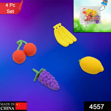 Mini Cute Vegetables and Fruits Erasers / Pencil Rubbers for Kids  (4 pc Set)