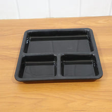 Plastic 3-Compartment Meal Serving Tray Rectangular Dining Plate (1 Pc / Black)