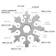 Durable 18-in-1 Snowflake Multi-Tool  Bottle Opener & Screwdriver Wrench Kit
