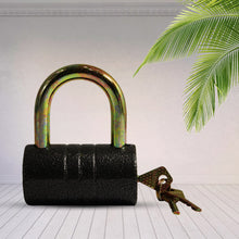 Heavy-Duty Iron Padlock  82mm Black with Brass Core & 5 Keys, Waterproof