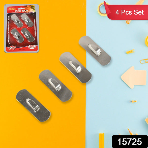 Self- Adhesive Hooks, Heavy Duty Wall Hooks Hangers Stainless Steel Waterproof Sticky Hooks
