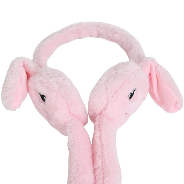 Rabbit Face Embroidery Earmuffs (Pink)