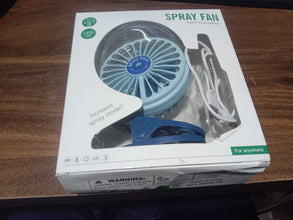 Portable Clip-on Fan, Battery Operated, With Light & Spray