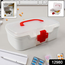3-Compartment First Aid Box  Portable Medicine Storage with Tray & Clear Lid