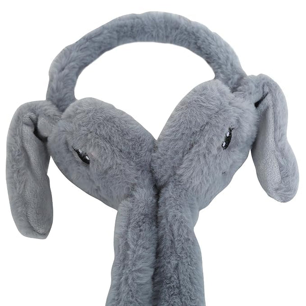 Rabbit Face Embroidery Earmuffs (Grey)