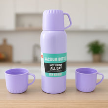 Vacuum Flask Set  Stainless Steel Thermos with 3 Cups, Approx 500ml