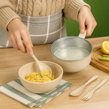 Rice Bowl Noodle Set  6 Pcs with Lid, Handle & Cutlery