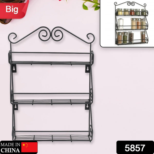 Big Wall Mounted Iron Wall Shelf with 3 Storage Racks for Kitchen