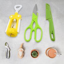 Multifunction Kitchen Tool Set  Stainless Steel & Plastic Knife and Scissors