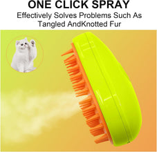 3-in-1 Cat Steamy Brush  Self-Cleaning Pet Grooming & Hair Removal Comb
