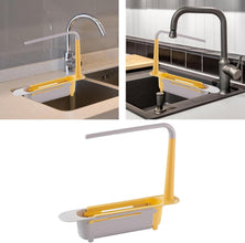 Telescopic Sink Storage Rack Material Kitchen Rag Rack Shelf Drain Basket (1 Pc)