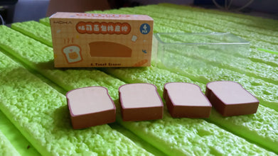 3D Toast Bread Shape Eraser for Kids (4 Pcs Set)