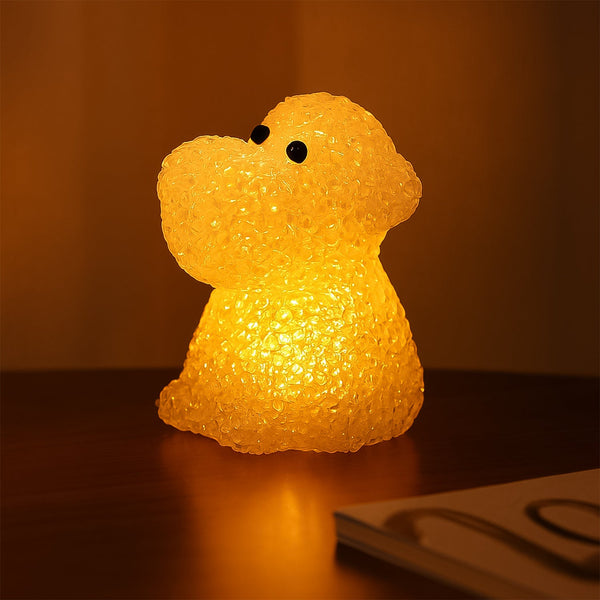 Dog Shape Crystal LED Night Light Lamp Cute Glowing Animal Decorative Light (1 Pc)