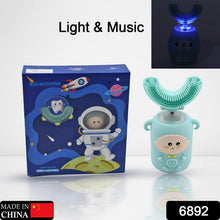 Kids Electric U-Shaped Toothbrush 360° Cleaning, Light & Music, USB Rechargeable