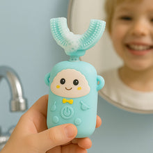 Kids Electric U-Shaped Toothbrush 360° Cleaning, Light & Music, USB Rechargeable